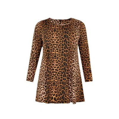 Yoek tuniek met panterprint bruin/zwart Yoek tuniek met panterprint bruin/zwart