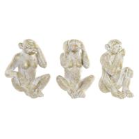Decoratieve figuren Home ESPRIT Gouden Aap Tropisch 21 x 17 x 25 cm (3 Stuks) - thumbnail