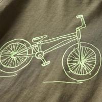 Kindershirt met lange mouwen fietsprint 92 kakikleurig - thumbnail