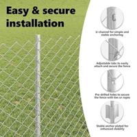 VidaXL Hek met paal zilver 1 x 10 m staal - thumbnail