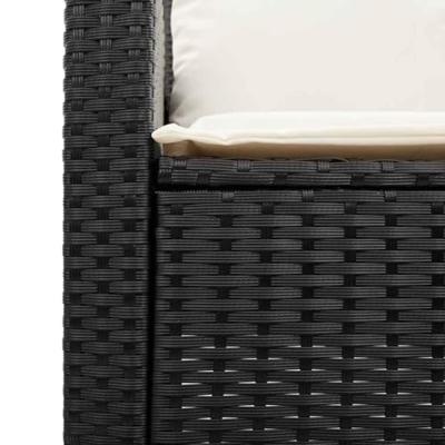 6-delige Loungeset met kussens poly rattan zwart