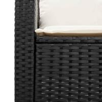 6-delige Loungeset met kussens poly rattan zwart - thumbnail