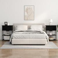 Nachtkastje Zwart eiken 55 x 31 x 76 cm Bewerkt hout - thumbnail