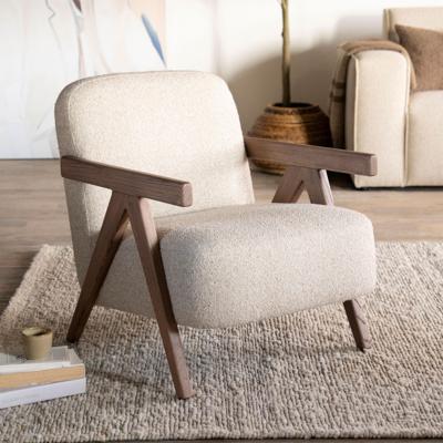 Eleonora Fauteuil 'Francis' Grove Bouclé, kleur Beige