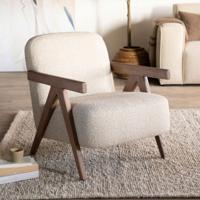 Eleonora Fauteuil 'Francis' Grove Bouclé, kleur Beige - thumbnail