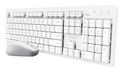 Trust ODY II WL KEYBOARD & MOUSE Set met toetsenbord en muis Draadloos, USB Numeriek toetsenbord QWERTZ, Duits Wit Trust ODY II WL KEYBOARD & MOUSE Set met toetsenbord en muis Draadloos, USB Numeriek toetsenbord QWERTZ, Duits Wit