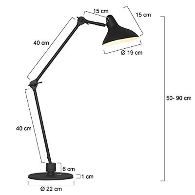 Steinhauer Zwarte leeslampKasket 50cm - 2692ZW