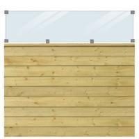 Geïmpregneerd Houten Stapelrabat Schutting Met Glas Klink 174 x 163 CM - thumbnail