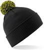 Beechfield CB450 Snowstar® Beanie - Black/Lime Green - One Size - thumbnail