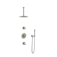 Hotbath Buddy - Inbouw Regendoucheset - 2 Stopkranen - Thermostatisch - Plafondbuis 30 cm - Hoofddouche 250 mm - Staafhanddouche - Waterbesparend - V02 - thumbnail