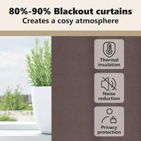 VidaXL Zwart-out gordijnen met ringen 2 pcs donkerbruin 260 x 140 cm - thumbnail