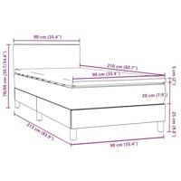 Boxspring met matras fluweel lichtgrijs 90x210 cm - thumbnail