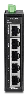 TRENDnet TI-ELC50 5-poorts Ethernet Mini Switch Industrieel DIN-Rail TRENDnet TI-ELC50 5-poorts Ethernet Mini Switch Industrieel DIN-Rail