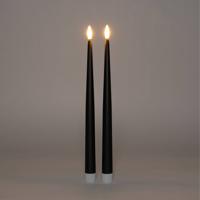 Anna&apos;s Collection LED gotische kaars 3d flame 30 cm zwart 2 stuks - thumbnail