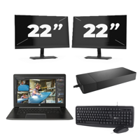 Lenovo Thinkpad L13 G3 - Intel Core i5-13e Generatie - 13 inch - 16GB RAM - 256GB SSD - Windows 11 Home + 2x 22 inch Monitor - thumbnail