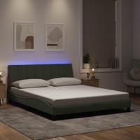 Bedframe met LED-verlichting fluweel lichtgrijs 160x200 cm - thumbnail