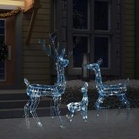 Kerstversiering rendierfamilie 300 LED's koudwit acryl - thumbnail