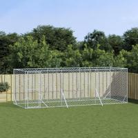 Hondenkennel voor buiten 6x2x2 m gegalvaniseerd staal zilver - thumbnail