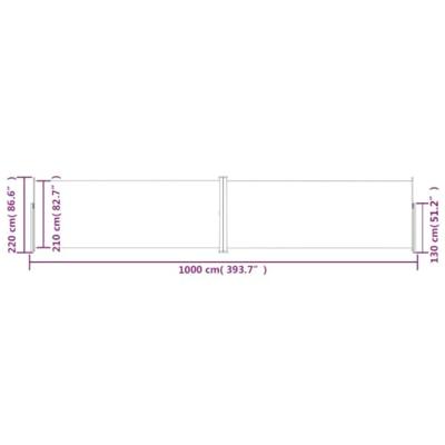VidaXL Windscherm uittrekbaar 220x1000 cm rood