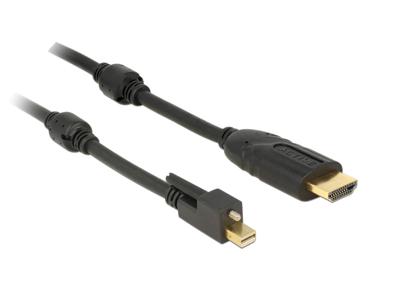 DeLock mini DisplayPort 1.2 male met schroef - HDMI male kabel (4K, Actief)-2.0 meter DeLock mini DisplayPort 1.2 male met schroef - HDMI male kabel (4K, Actief)-2.0 meter