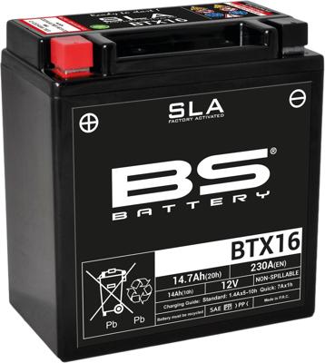 BS-BATTERY Bs-batterij batterij "btx16 / btx16-bs". battery btx16 bs sla