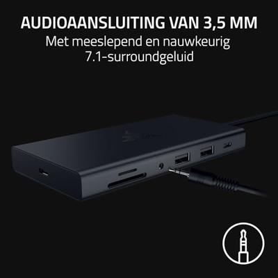RAZER USB-C® Dock USB-C dockingstation Geschikt voor merk (dockingstation): Universeel USB-C Power Delivery, Geïntegreerde kaartlezer - thumbnail