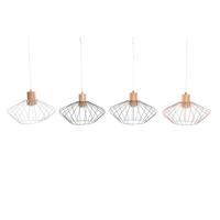 Plafondlamp DKD Home Decor 34 x 34 x 21 cm zilverkleuren zwart grijs roze metaal wit 50 W 60 W grenen - thumbnail