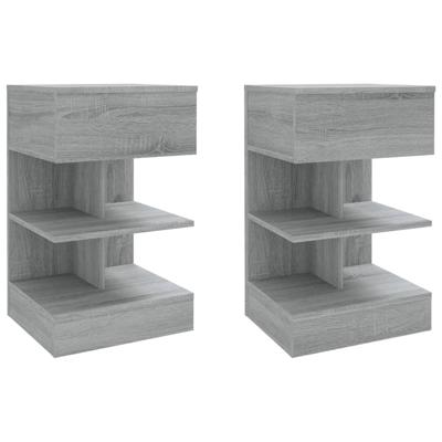 Nachtkastjes 2 st 40x35x65 cm bewerkt hout grijs sonoma eiken Nachtkastjes 2 st 40x35x65 cm bewerkt hout grijs sonoma eiken