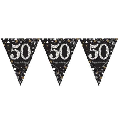 Vlaggenlijn 50 jaar goud zilver zwart