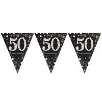 Vlaggenlijn 50 jaar goud zilver zwart - thumbnail