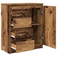 Dressoir met lades 71x35x84 cm spaanplaat hout oud hout - thumbnail