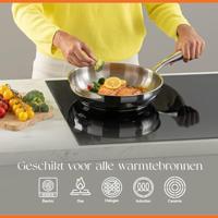 ELLE Gourmet Moderne Koekenpan - Ø 20 cm - Zonder anti-aanbaklaag - RVS - thumbnail