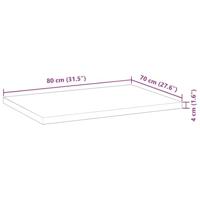 Tafelblad rechthoekig 80x70x4 cm massief acaciahout - thumbnail
