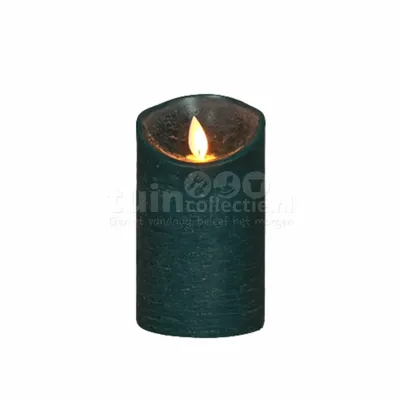 Kaars wax rustiek bewegende vlam 7,5x12,5 cm antiek groen b.o. Anna's Collection - Annas collection