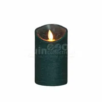 Kaars wax rustiek bewegende vlam 7,5x12,5 cm antiek groen b.o. Anna's Collection - Annas collection - thumbnail