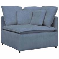 Modulaire hoekmodule bank met kussens 100 cm blauw - thumbnail