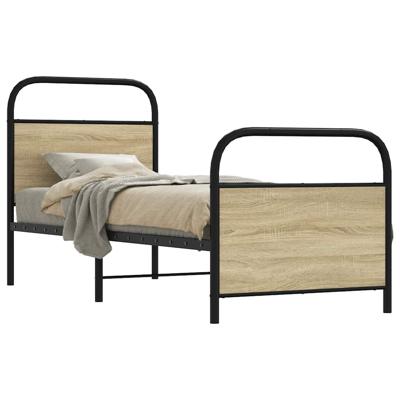 Bedframe zonder matras bewerkt hout sonoma eikenkleur 75x190 cm Bedframe zonder matras bewerkt hout sonoma eikenkleur 75x190 cm