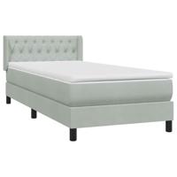 Boxspring met matras fluweel lichtgrijs 90x210 cm - thumbnail