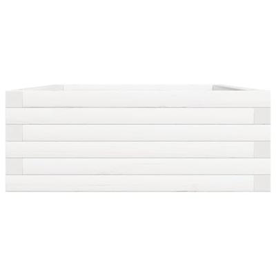 Plantenbak 90x60x23 cm massief grenenhout wit