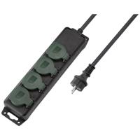 Sygonix SY-5145340 Stekkerdoos Zwart, Groen Randaarde stekker 1 stuk(s) - thumbnail