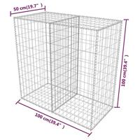 VidaXL Gabion mand 100x50x100 cm gegalvaniseerd staal - thumbnail