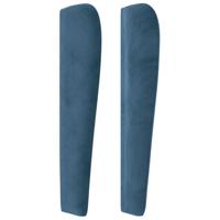 Hoofdbord met randen 83x23x118/128 cm fluweel donkerblauw - thumbnail