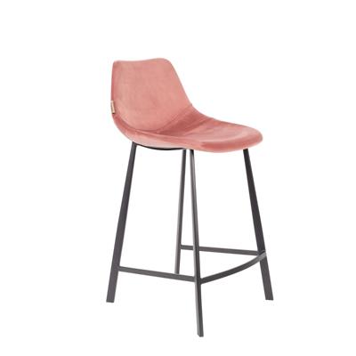 Dutchbone Barkruk 'Franky' Velvet (zithoogte 65cm), kleur Roze