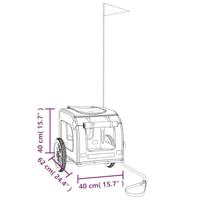 Hondenfietstrailer oxford stof en ijzer zwart - thumbnail