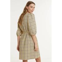 Modström geruite jurk Hollow beige - thumbnail