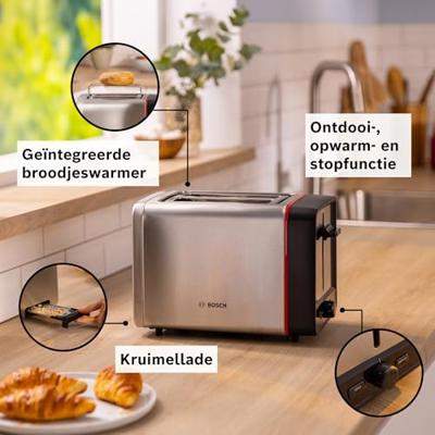Bosch Kompakt Toaster MyMoment, Edelstahl Broodrooster RVS