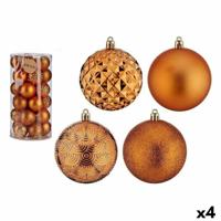 Set kerstballen Krist+ Oranje PVC 8 cm (4 Stuks) - thumbnail