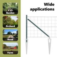 VidaXL Hek met paal groen 0,8 x 10 m staal - thumbnail