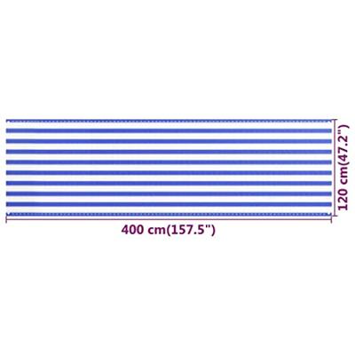 VidaXL Balkonscherm 120x400 cm hdpe blauw en wit