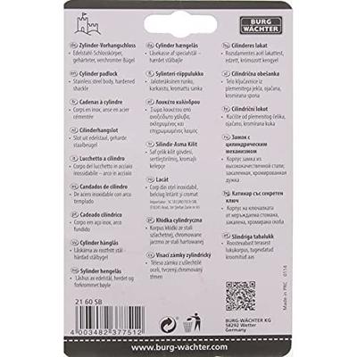 Burg Wächter Circle 21 60 SB Hangslot Verschillend sluitend RVS Hangslot voor profielcilinder